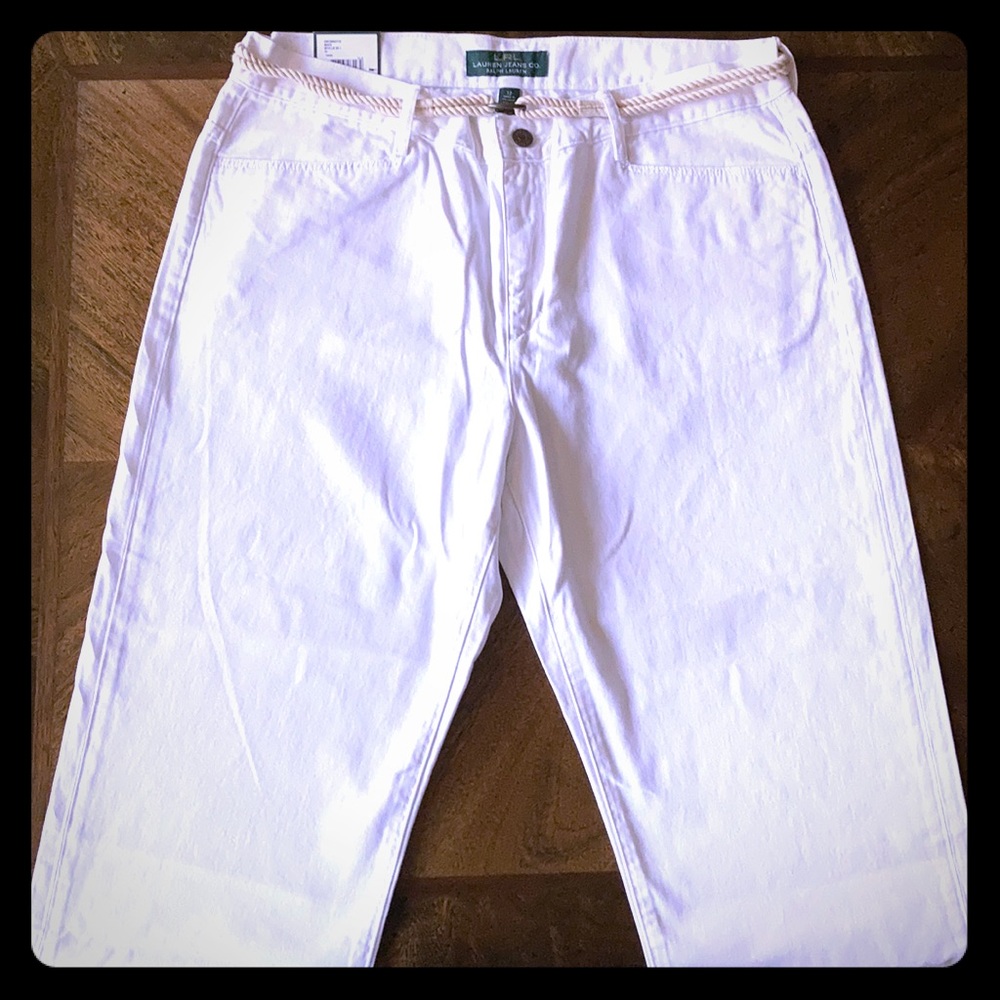 NWT White Midcalf Jean